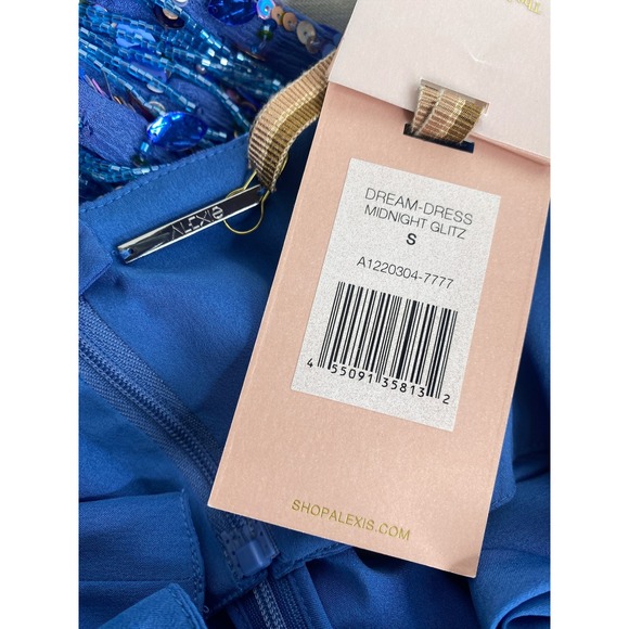 Alexis Sequin and‎ Bead Fringed Party Dress Blue Mini Cocktail Sleeveless - Picture 7 of 9